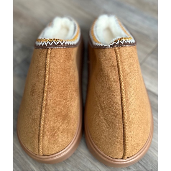 🆕 Brown Faux Suede Trendy Platform Slippers - Picture 7 of 13